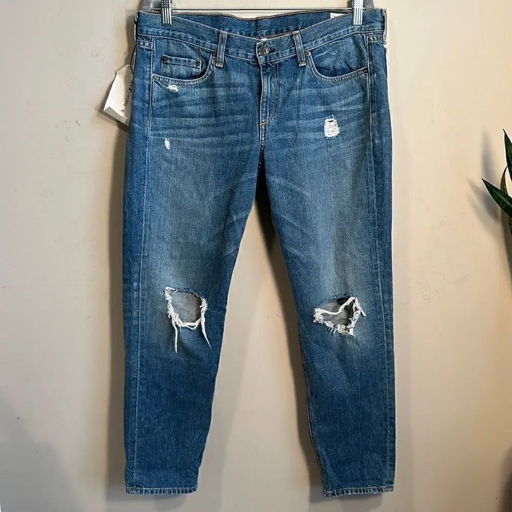 Rag & Bone Straight Leg Boyfriend Jeans 29